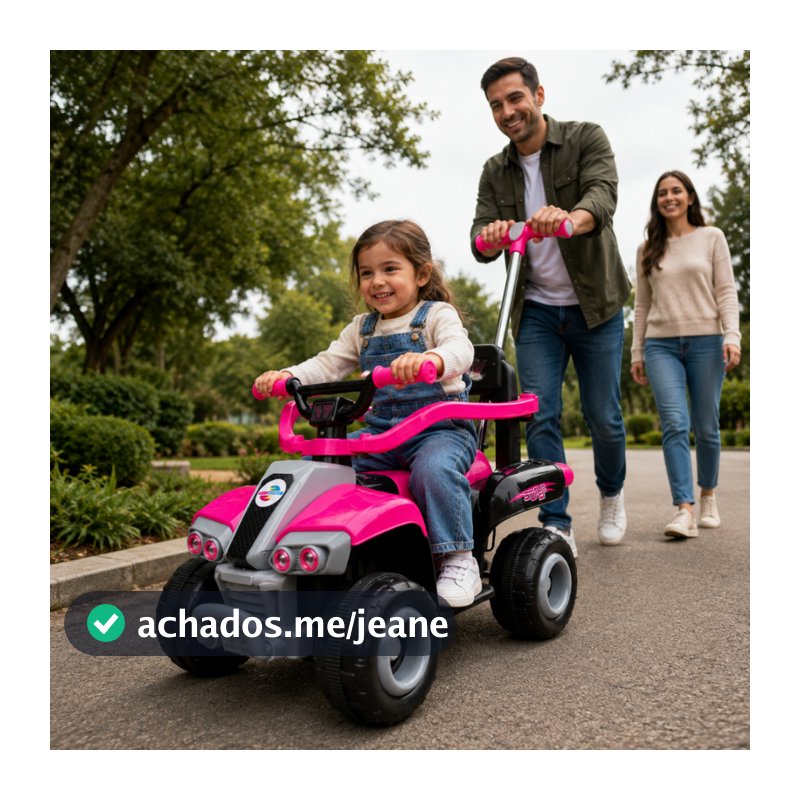 Quadriciclo Elétrico 6V Mini Carrinho De Brinquedo ROSA Para Crianças Com Música E Luz - Unitoys