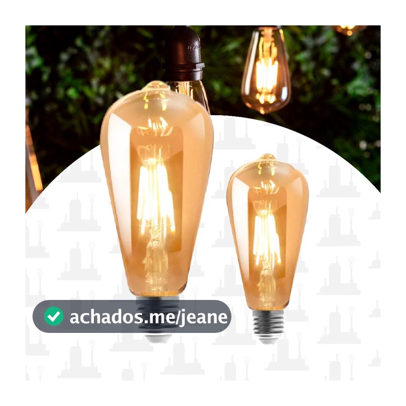 Kit 2 Filamento led st64 4w E27 2200k Bivolt lampada Vintage Retro LED FACTORY