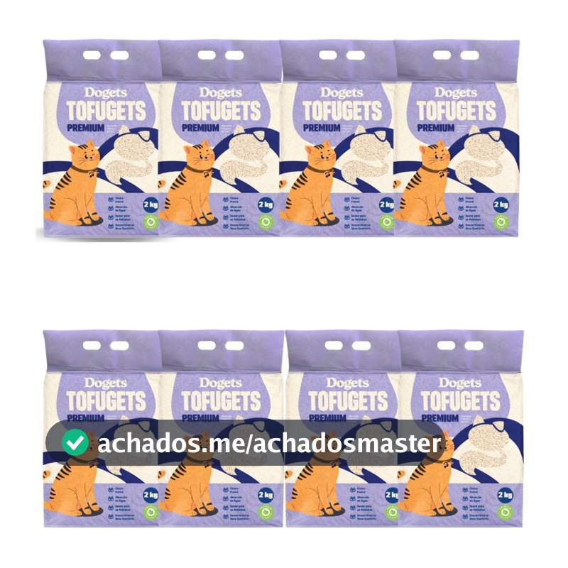 Areia Para Gato Tofu 2 kg Vegetal Higiênica Antiodor Areia Gato Premium Sanitária