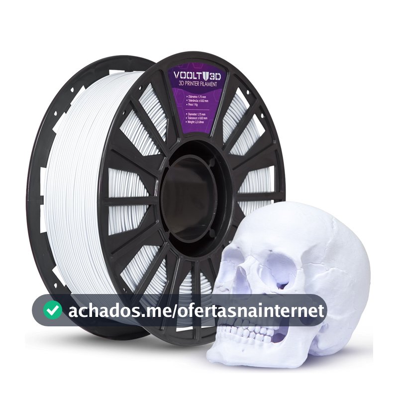 Filamento PLA Branco Velvet 1Kg 1,75mm Efeito Aveludado Para Impressora 3D FDM Voolt3D Oficial
