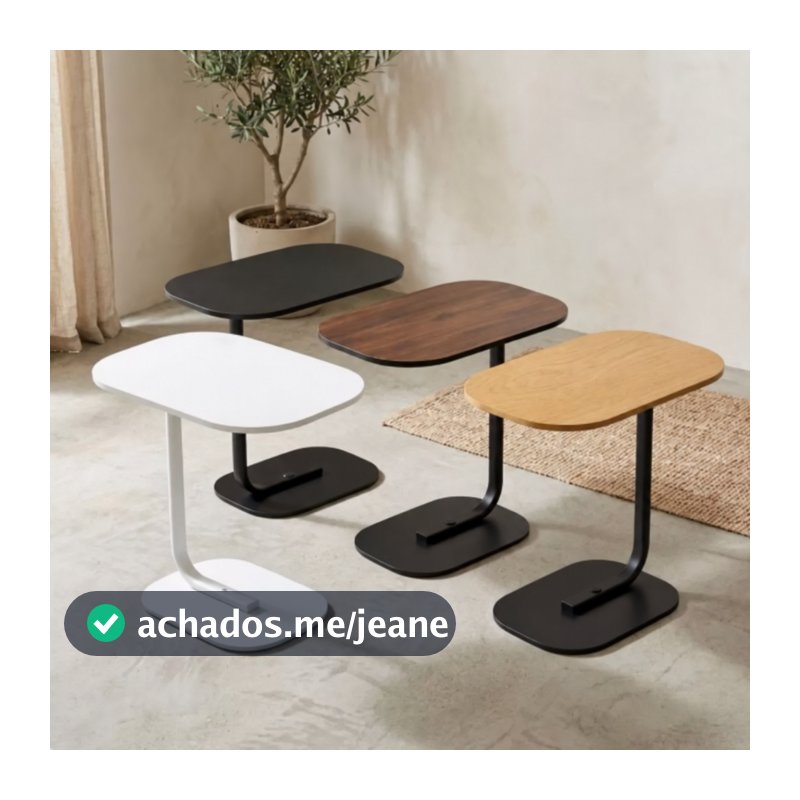 Mesa de Apoio Lateral Sofa Cama - MDF e Ferro Estilo Industrial 38X28x59CM