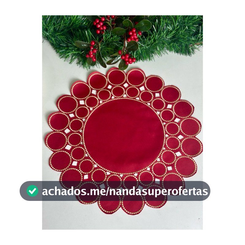 Kit 6 Lugares Jogo Americano Esfera Vermelho Natal Mesa Posta Festiva Elegante Decoração Ceia de Fim de Ano