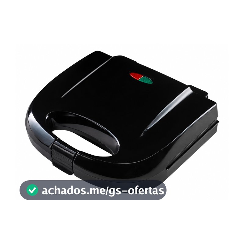 Sanduicheira e Grill Dupla 750W 127V Chapas Antiaderente Preta