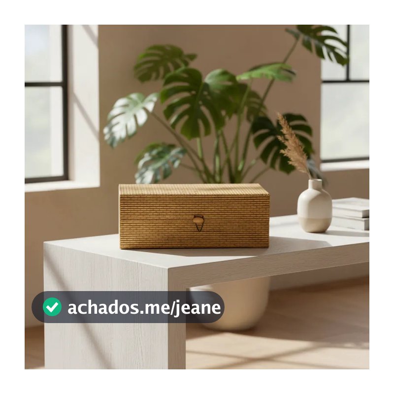 Caixa Decorativa Organizadora Multiuso Em Bambu Natural Com Tampa 12cm