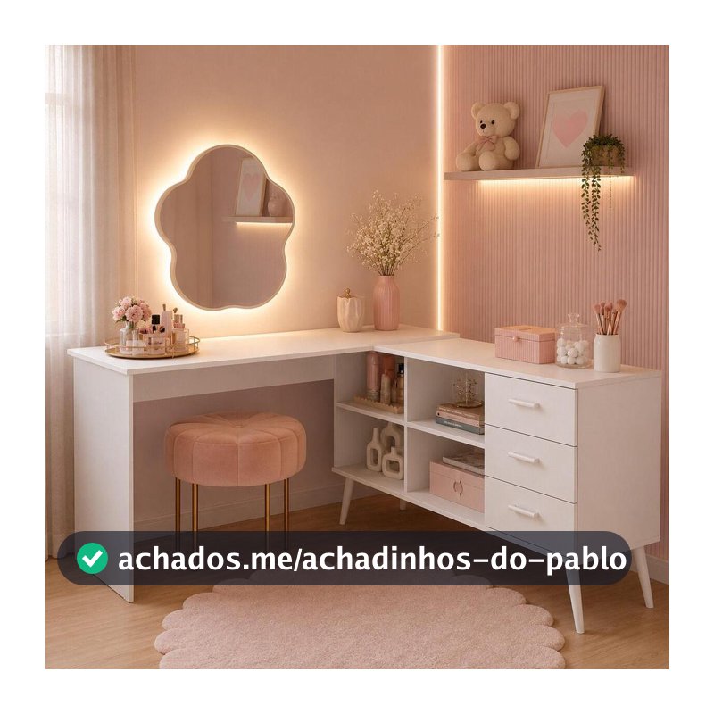 Penteadeira Infantil com 3 Gavetas Angel Multimóveis MP4818