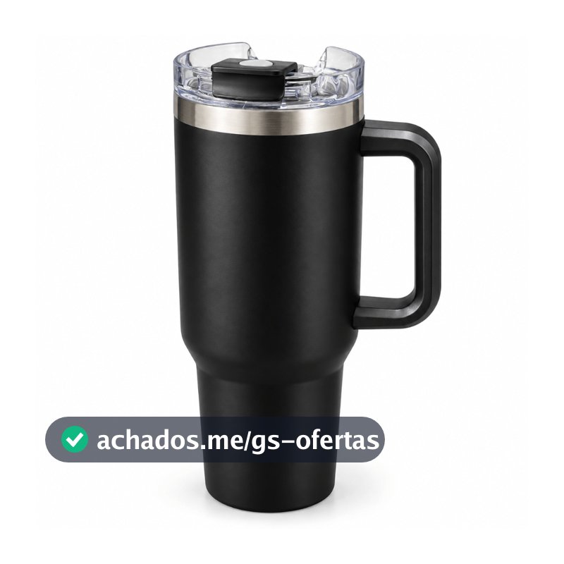 Copo Térmico Grande 1,2l Inox Com Tampa E Inox Canudo Cores - Homefy