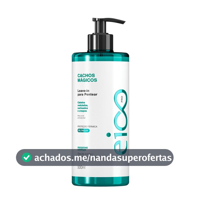 Eico Pro Cachos Mágicos Leave-in Creme de Pentear Proteção Térmica 500ml Ondulados Cacheados Crespos
