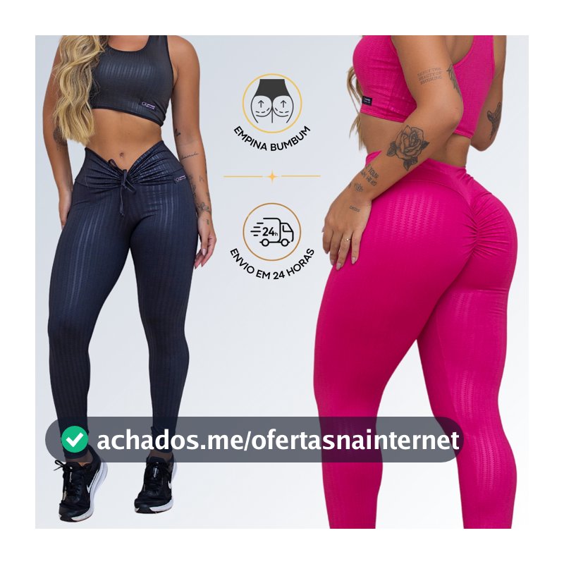 Kit 2 Legs Legging Empina Bumbum Cirre Academia Zero Transparencia