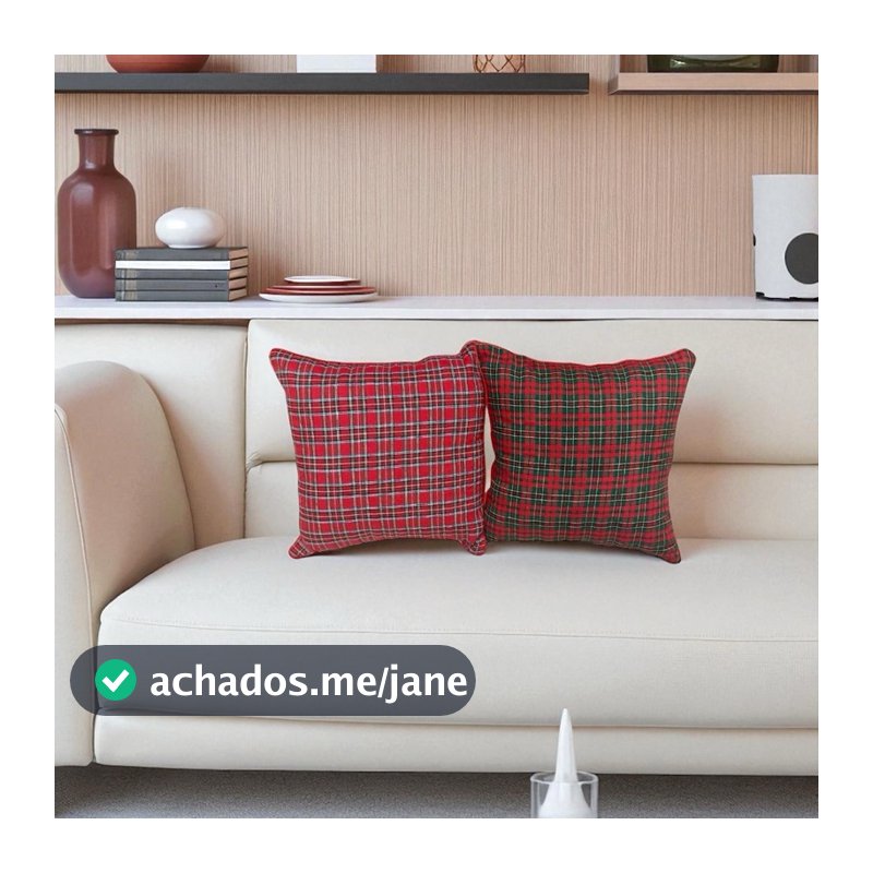 Kit 2/4 Capas de Almofada Estampadas 45x45cm – Decoração Sala de Estar Ambiente Natal Sem Enchimento
