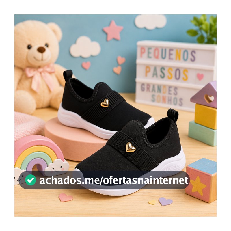 Tênis Feminino Infantil Meninas Calce Fácil Confortável Macio Leve Antiderrapante Dia Dai Promoção