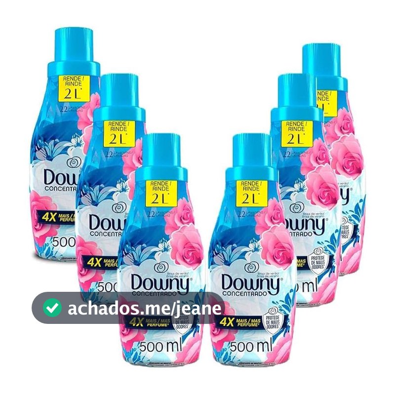 Kit 06 Amaciantes de roupas Concentrado  Downy 500 ml cada
