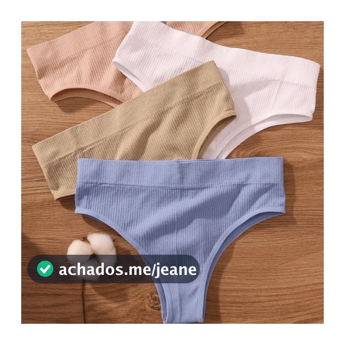 Kit De Calcinhas Canelada Importada Esportiva Dia A Dia Sem Costura