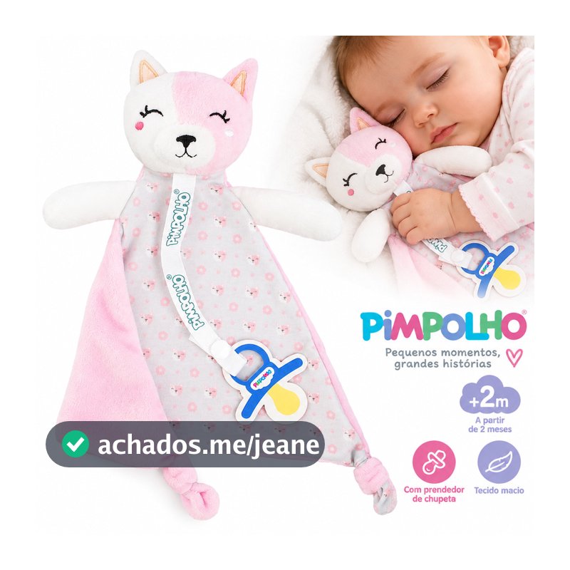 Naninha Bebê com Prendedor de Chupeta Gata 2 Meses+ Pimpolho