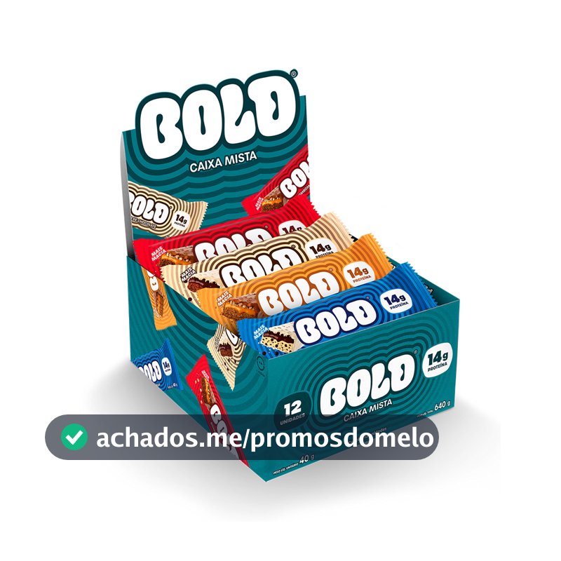 Barra de Proteína BOLD - 14g de Proteína - Caixa Mista com 12 Unidades | 4 Sabores