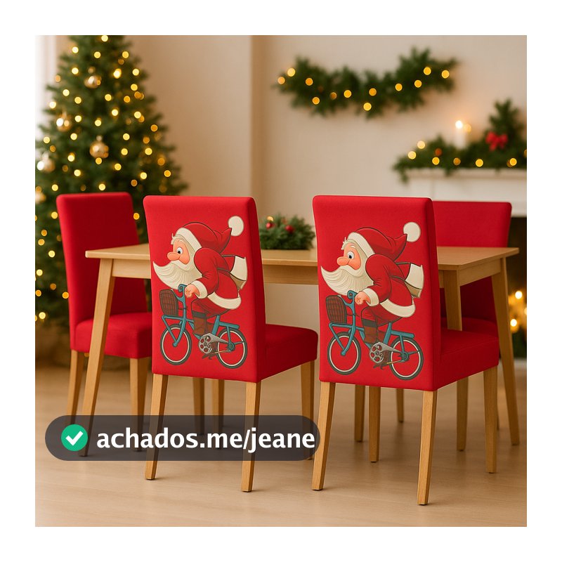 Capas de Cadeira Natalinas  Elásticas - Estampas Exclusivas de Natal - 1 Avulsa kit c/4 e kit c/ 6