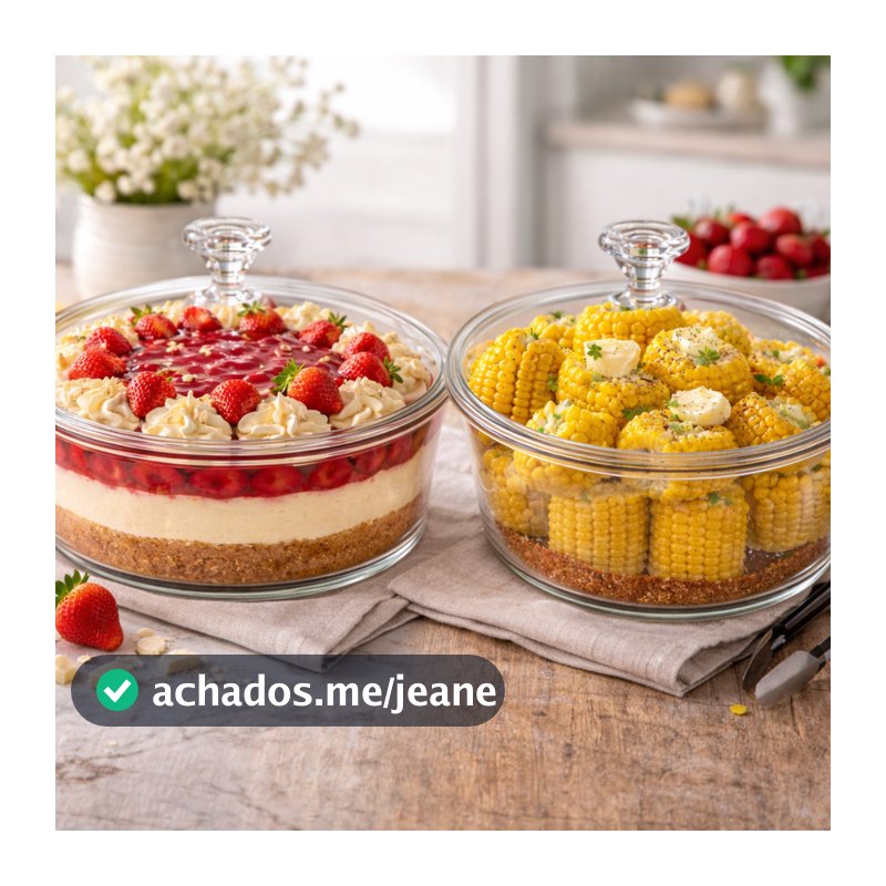 2 Cake Box Paris Redonda c/tampa 950ml Acríico doces salgado festas e decoração