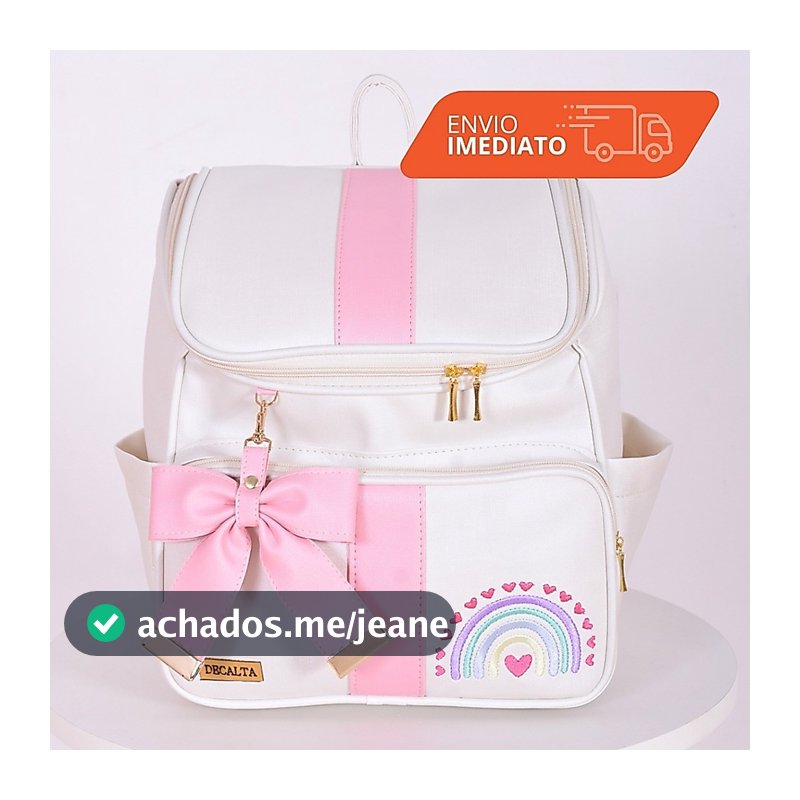 Mochila Infantil Menina Kids Arco Íris Off/Rosa - 01 Peça