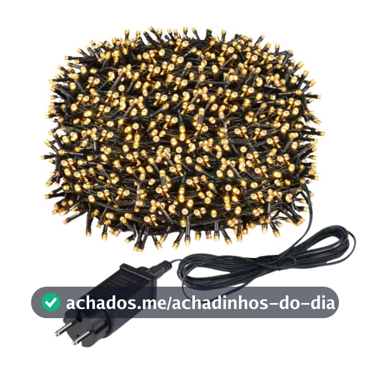 Cordão Led Com Strobo 500 Leds 50Metros Prova D'água Natal Luzes Pisca Pisca amarelo Branco Quente