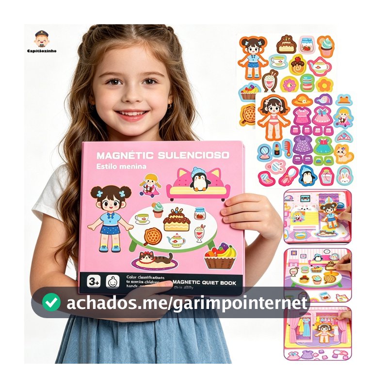 Quebra-cabeça Magnético Infantil, Vestir Princesa 3-6 Anos Meninos e Meninas Brinquedo Educativo