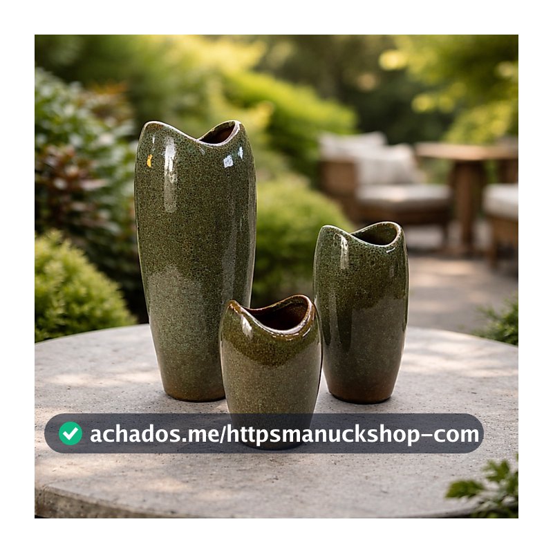 Trio De Vasos Decorativos De Cerâmica Premium Moderno Luxo Decoração Sala Jardim Varanda