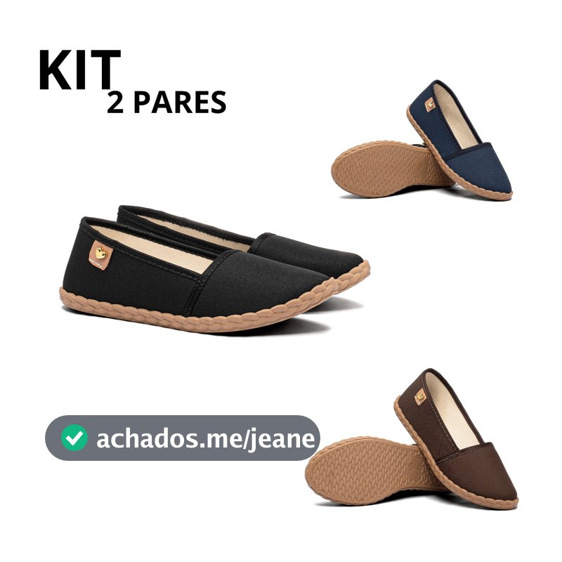 Kit 1 e 2 Pares Sapatilha Feminina Respirável Macia Leve