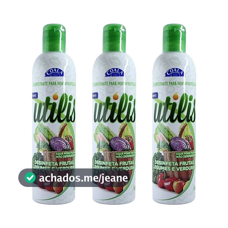 Kit 3 Desinfetante de Frutas Verduras e Legumes - Coala Utilis 300ML
