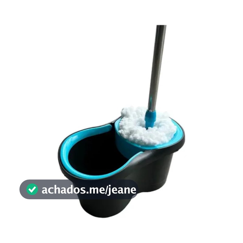 Mop Giratório 8 Litros Econômico Cesto Plástico Esfregão Microfibra