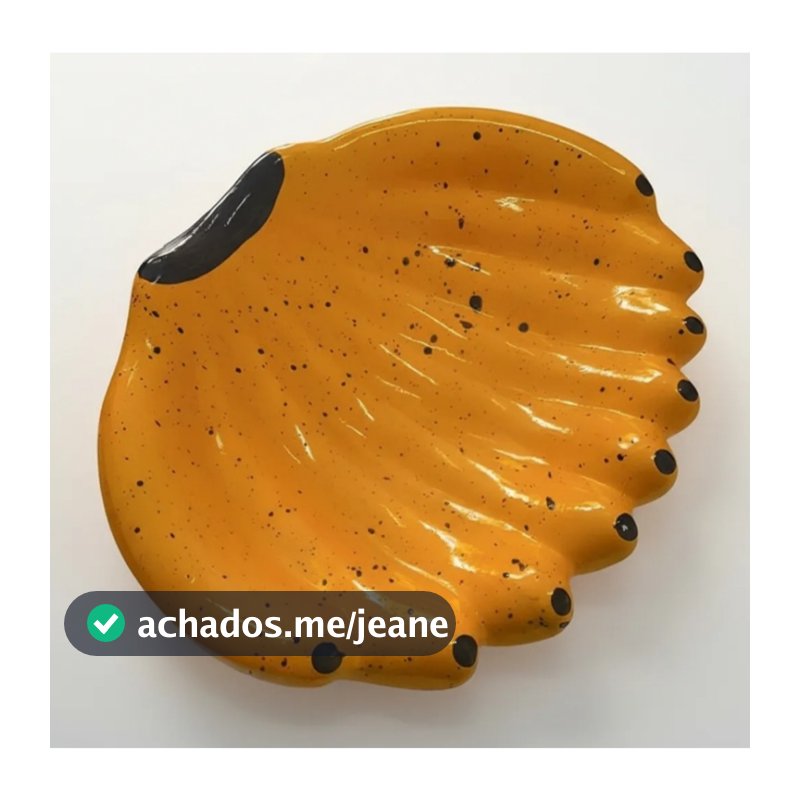Fruteira cacho banana centro de mesa cerâmica artística bananeira