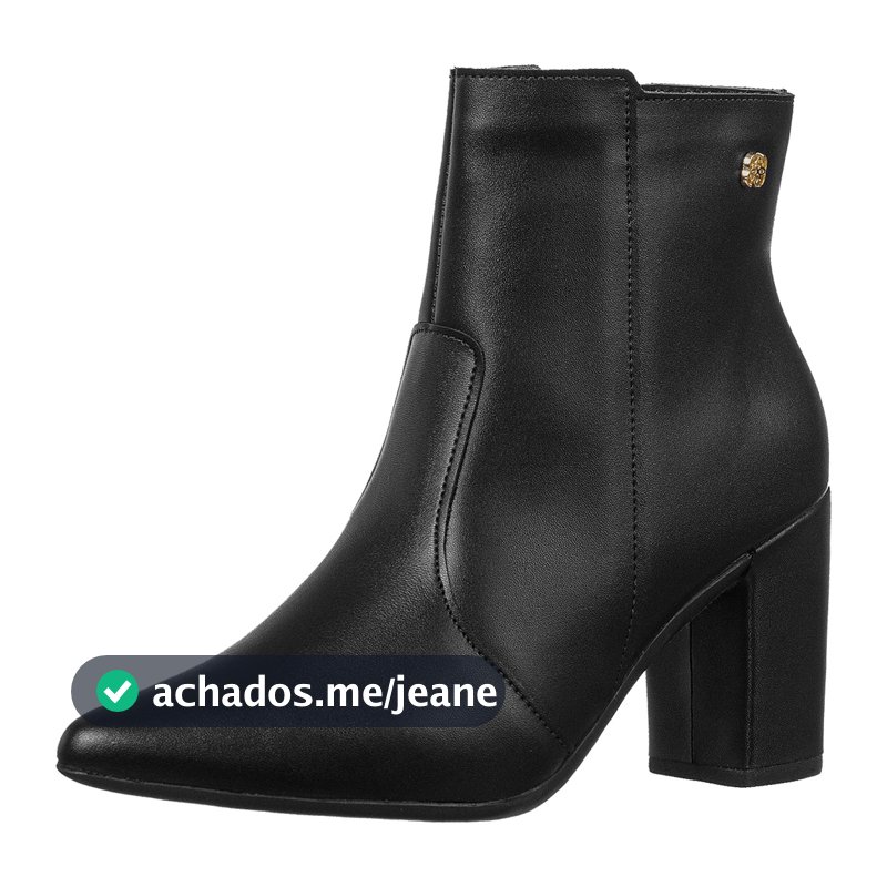 Bota feminina Gigil bico fino salto alto com zíper