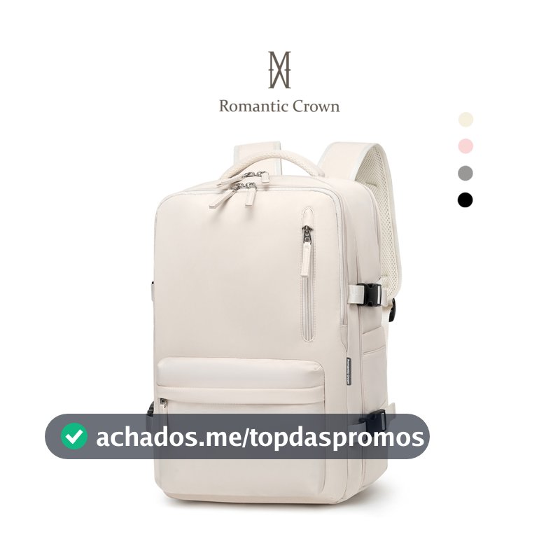 ROMANTIC CROWN Mochila De Viagem Feminina Multifuncional Impermeável Reforçada Expansível para Trilha Esportiva