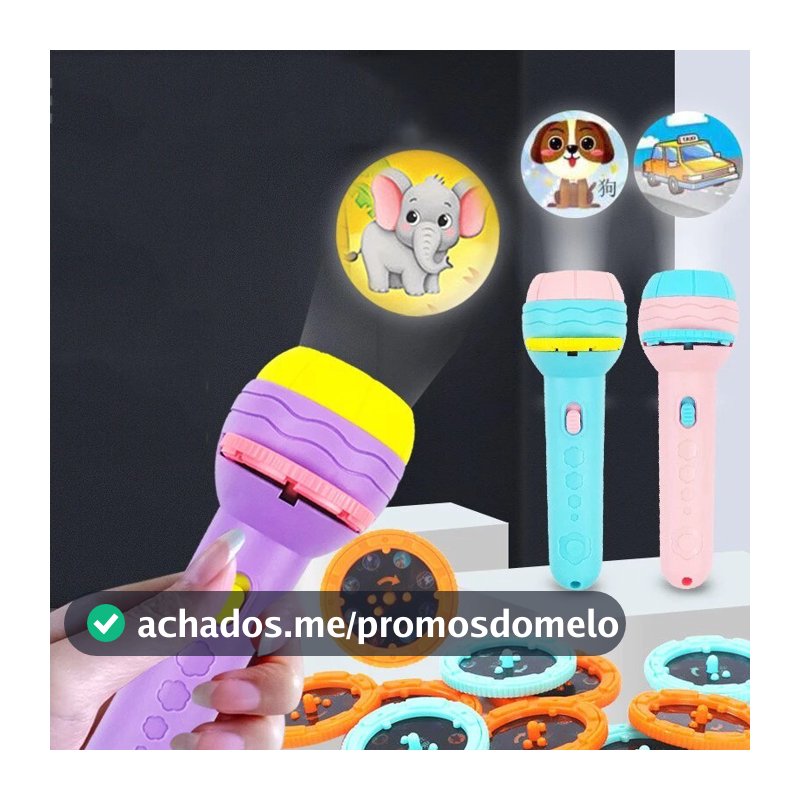 Lanterna Projeção Infantil Animais imagens Divertidas Brinquedo Crianças