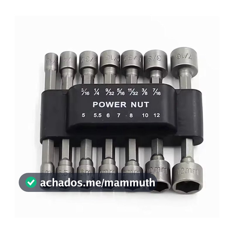 Kit Bits Soquete Canhão Sextavado Parafusadeira 5 A 13mm