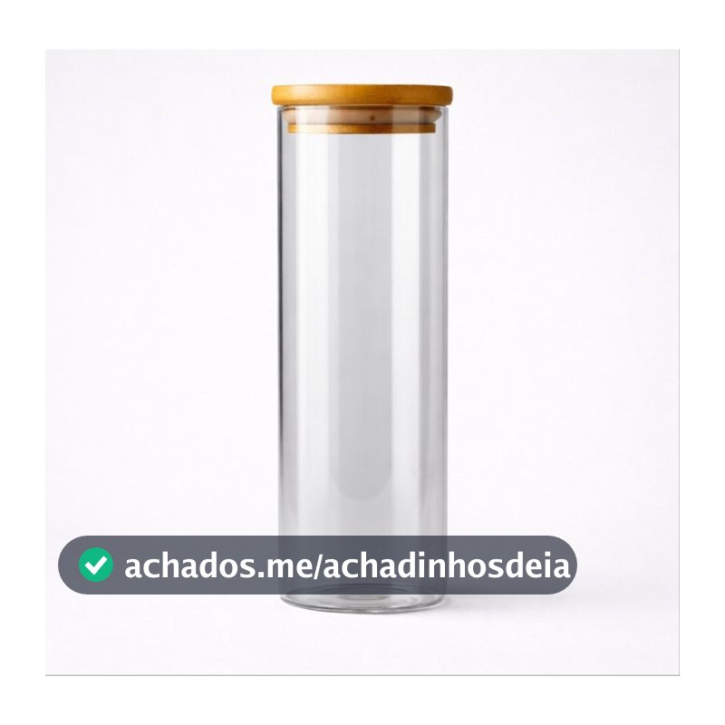 Pote De Vidro Com Tampa De Bambu 350 ml