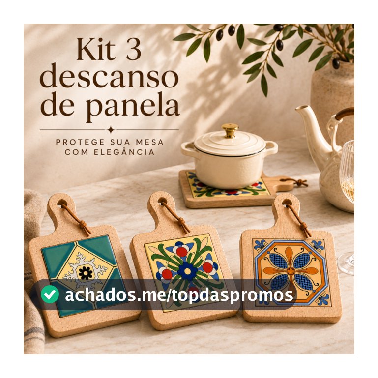 Kit 3 Tábuas Azulejo Português Descanso de Panela