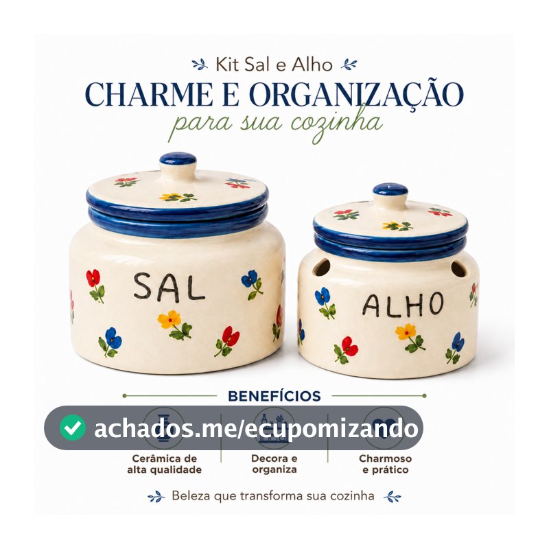 Porta Alho E Saleiro Cerâmica Artesanal E Organizador Decorativo Presente Para Cozinha Bancada Mesa.