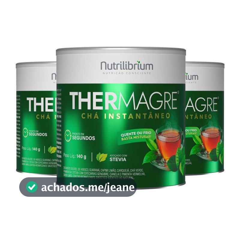 Kit 3x Thermagre Chá Instantâneo Solúvel 140g Nutrilibrium