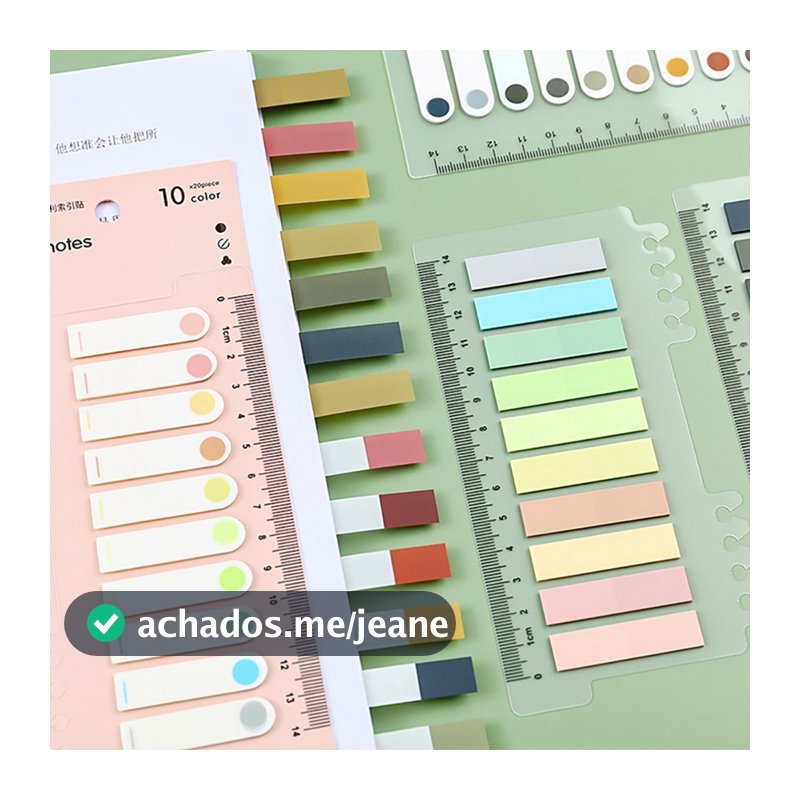 Marcador de Página Notas Adesivas C/ Marcador De Régua Marcador De Página Livro