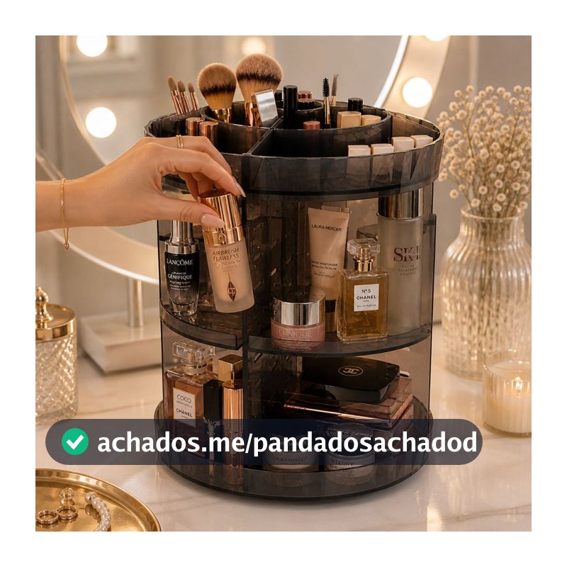 Organizador de maquiagem Acrílico  Giratório 360º Suporte Para Cosméticos