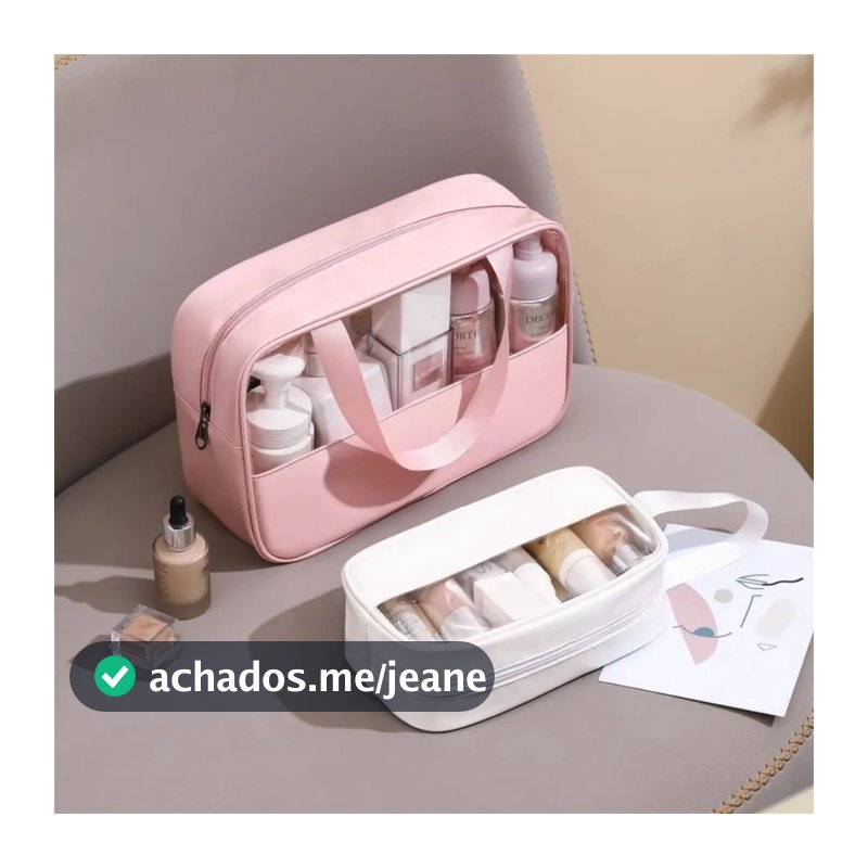 Bolsa Necessaire Washbag Transparente Grande Praia Piscina Viagem Liso  - Bolsa Termica Lancheira Com Alça