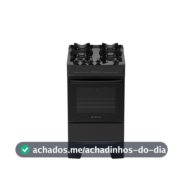 Fogão Top Glass 4 Bocas Mesa de Vidro Acendimento Automático Mônaco Atlas - Bivolt