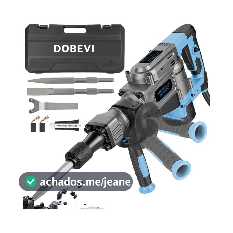 Martelo Demolidor Industrial Rompedor Profissional 2800W Com Ponteiros Maleta E Acessórios Completo Dobevi