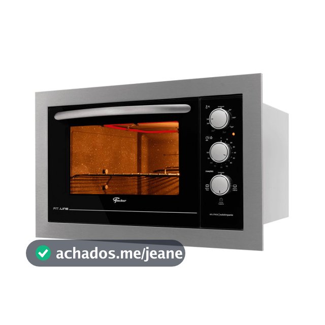 Forno Elétrico Embutir Fischer Fit Line 48 Litros Inox 127V com Grill Timer Controle Temperatura