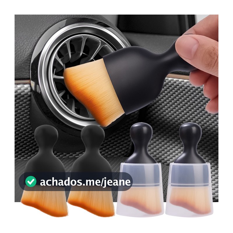 Escova Para Remoção De Pó De Detalhe Curva Do Carro/Ventilador De Ar Automático Fendas/Teclado Escritório Doméstico Ferramenta De Limpeza Macia Interior Com Cobertura