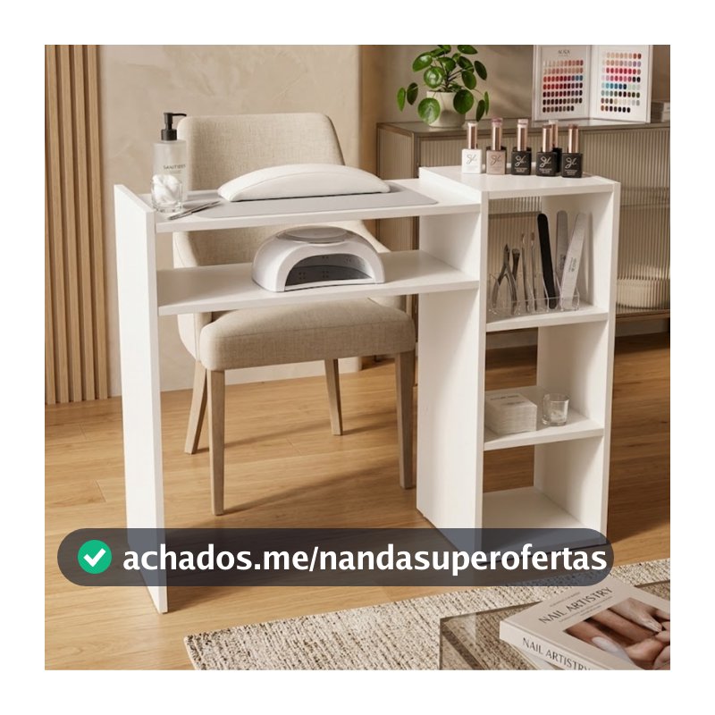 Mesinha De Manicure Completa Profissional Unha Em Gel Bancada Mesa Para Profissional Com Nichos
