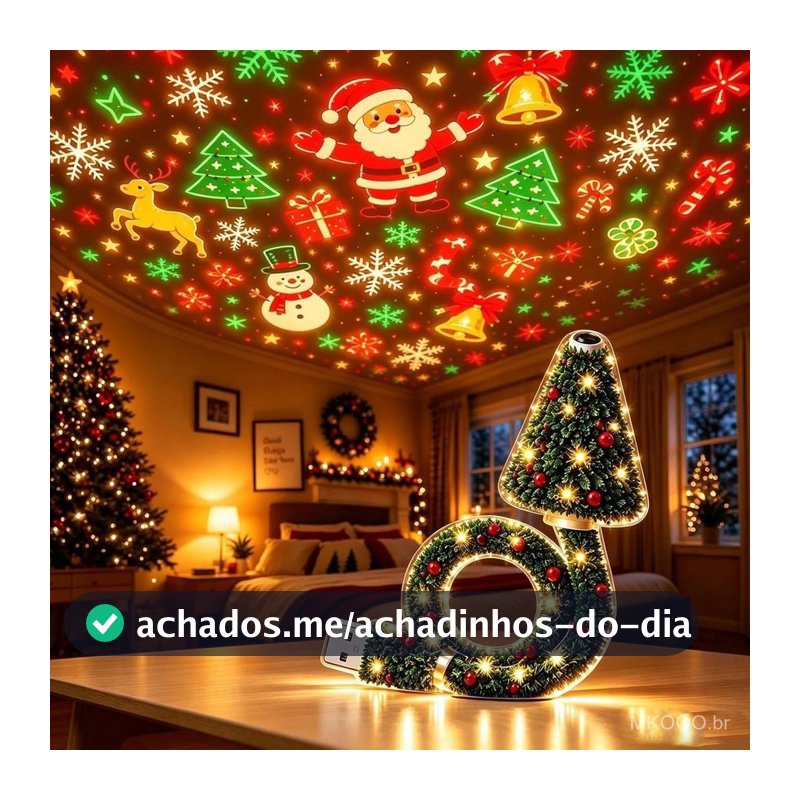 Projetor de árvore de Natal HD USB, fácil de usar, com 6 cenas festivas, luz de projetor de Natal, luz noturna de projeç
