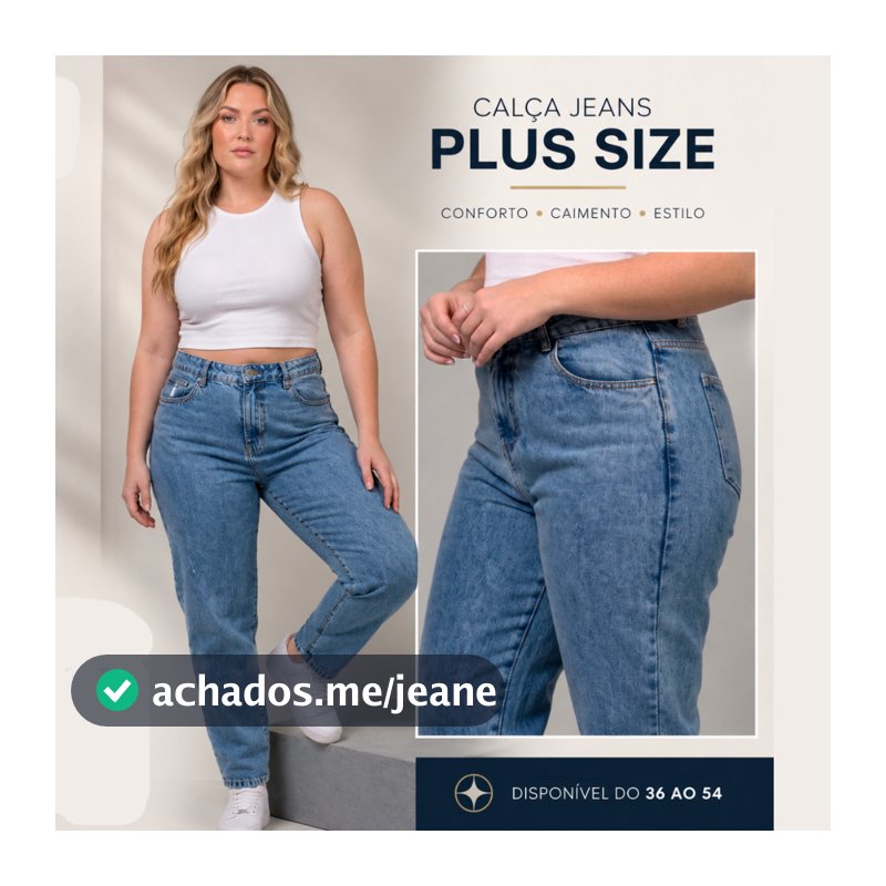Calça Jeans Mom Feminina Plus Sise Cintura Alta Tecido 100% Algodão