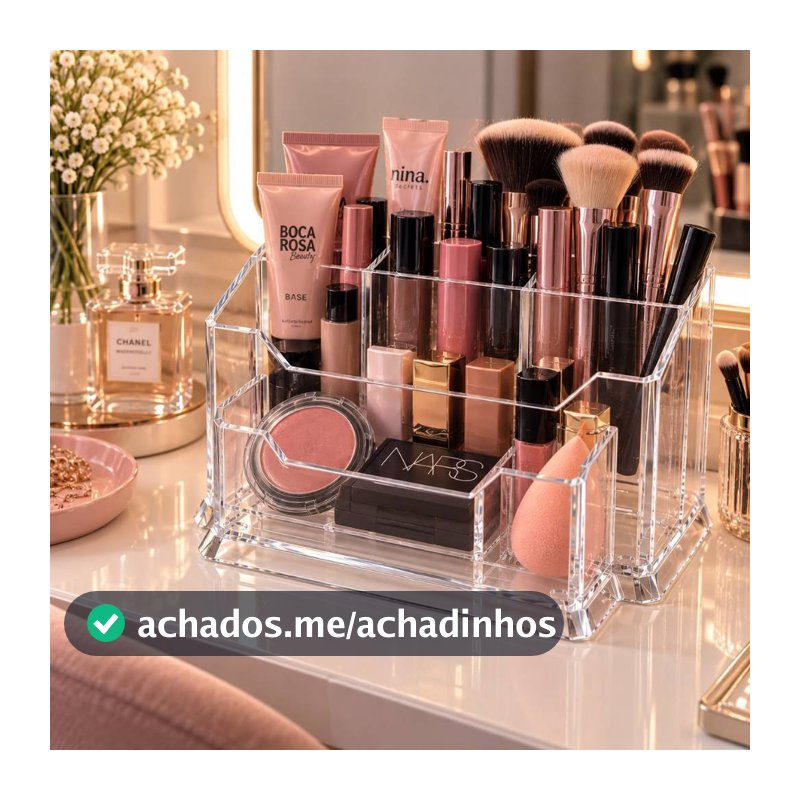 Porta Maquiagem Acrílico - Organizador de Pinceis e Cosméticos ENVIO IMEDIATO