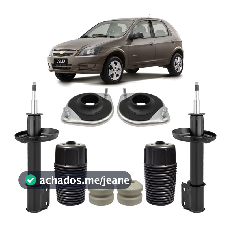 Par Amortecedor Dianteiro com Kit Coxim Chevrolet Celta 2001 até 2016