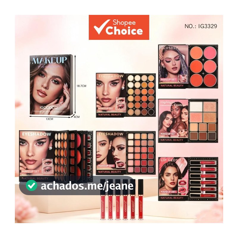 70 Cores 5 Páginas Paleta de Maquiagem – 66 Tonalidades para Olhos, Contorno, Brilho Labial, Bochechos & Glow e