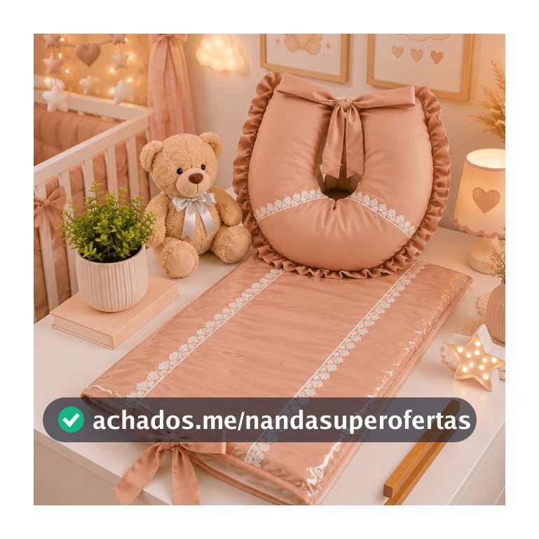 Kit Maternidade trocador de cômoda bebê impermeável + almofada amamentação anatômica  conforto enxoval completo